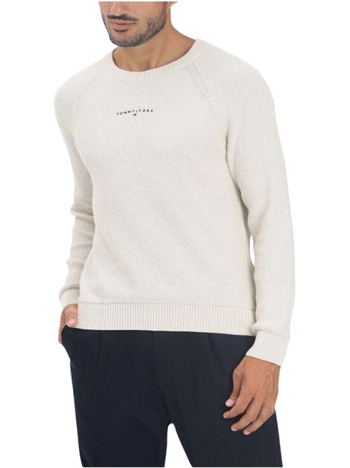 Maglioncino beige in cotone Tommy Jeans | DM0DM21655AFK